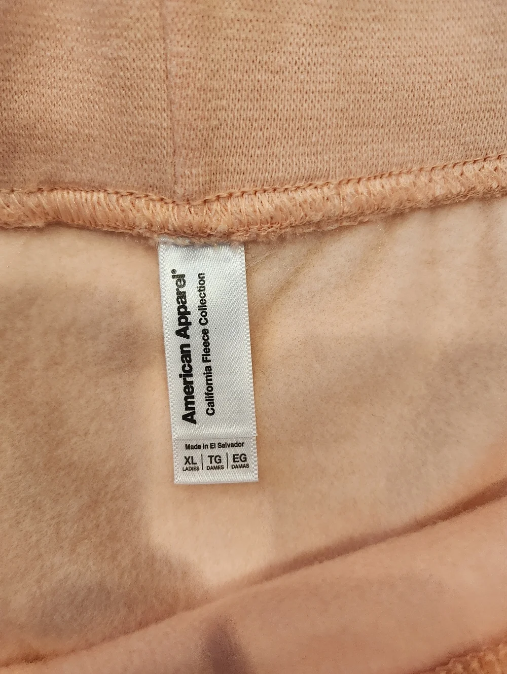 American Apparel California Fleece Mini Skirt – XL – Peach Drawstring Sporty Cas